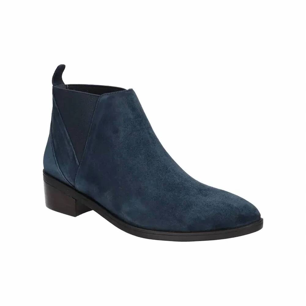NEW BELLA-VITA SHOES SHOP women's raddix suede ankle booties in navy